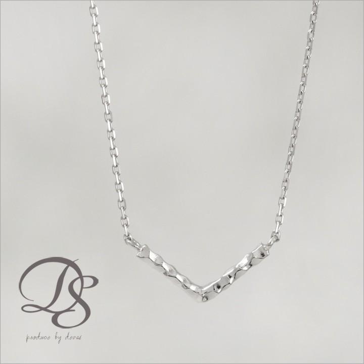 【土日限定2000円OFFクーポン有】 プラチナ ネックレス レディース プラチナネックレス PT950 V V字 Vバー バー あずきチェーン ネックレスレディース | DEVAS