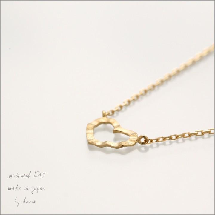【土日限定2000円OFFクーポン有】 18金ネックレス k18 ネックレス 18金 レディース ハート オープンハート k18ネックレス 18k あずきチェーン 小豆 | DEVAS | 02
