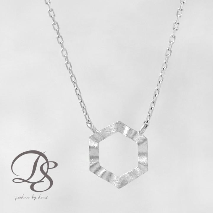 プラチナ ネックレス レディース プラチナネックレス PT950 六角形 ヘキサゴン 波目 シンプル あずきチェーン 華奢 細い 39cm 40cm 45cm ネックレスレディース | DEVAS