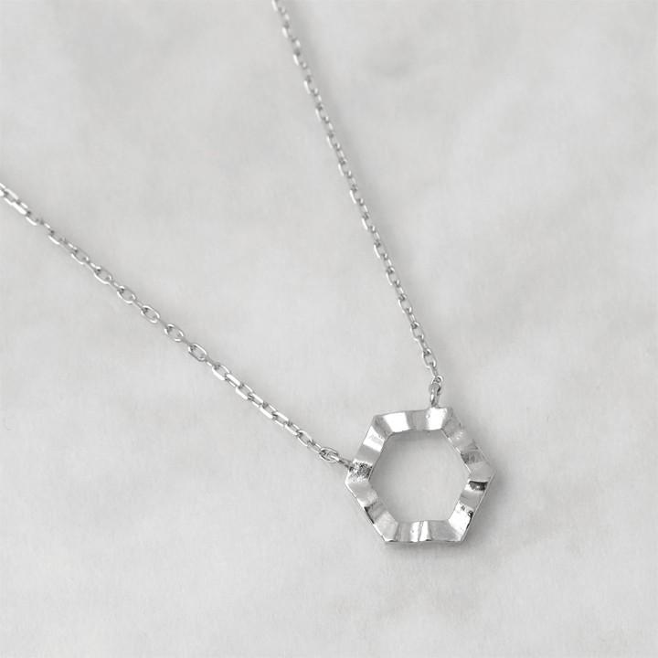 プラチナ ネックレス レディース プラチナネックレス PT950 六角形 ヘキサゴン 波目 シンプル あずきチェーン 華奢 細い 39cm 40cm 45cm ネックレスレディース | DEVAS | 04