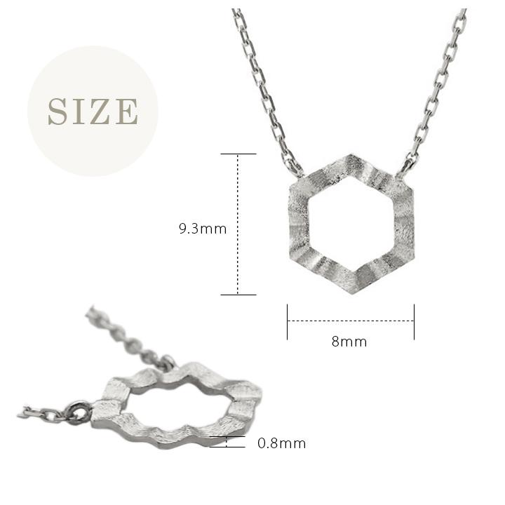 プラチナ ネックレス レディース プラチナネックレス PT950 六角形 ヘキサゴン 波目 シンプル あずきチェーン 華奢 細い 39cm 40cm 45cm ネックレスレディース | DEVAS | 07
