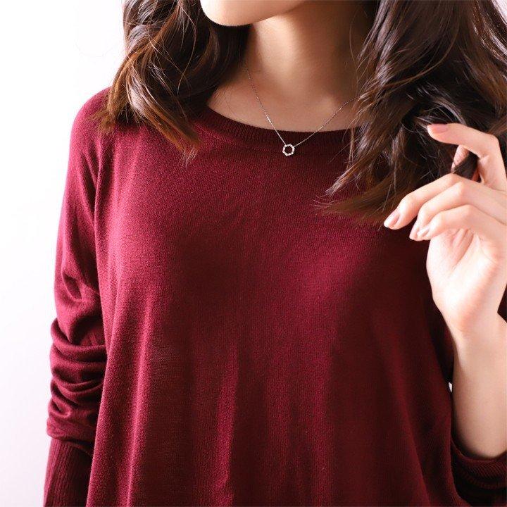 プラチナ ネックレス レディース プラチナネックレス PT950 六角形 ヘキサゴン 波目 シンプル あずきチェーン 華奢 細い 39cm 40cm 45cm ネックレスレディース | DEVAS | 08