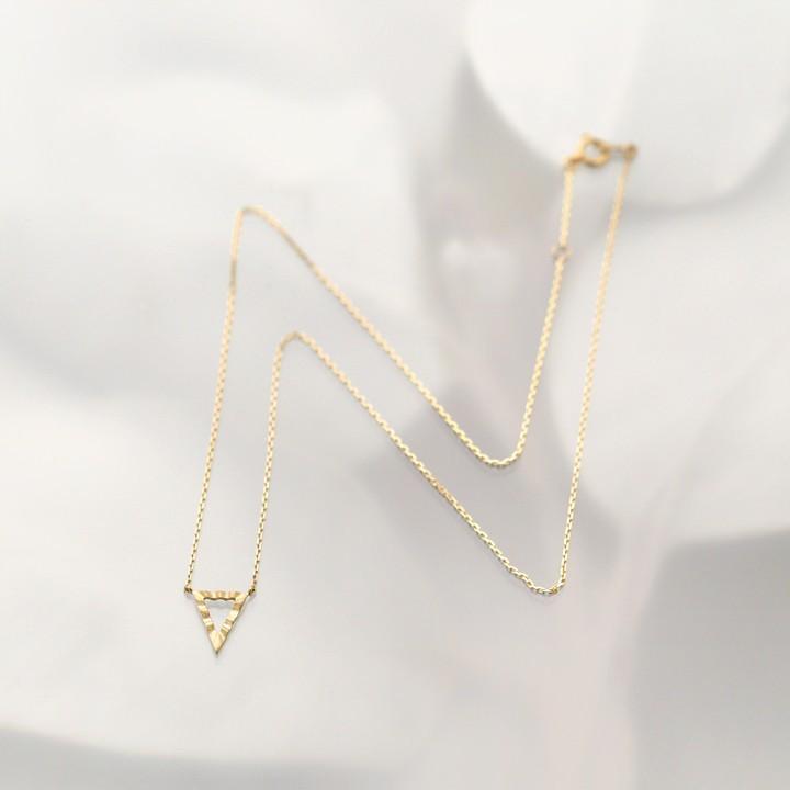 6月土日限定 7%クーポン▼ 18金ネックレス k18 ネックレス 18金 レディース 三角形 トライアングル 波目 k18ネックレス 18k あずきチェーン 小豆 | DEVAS | 04