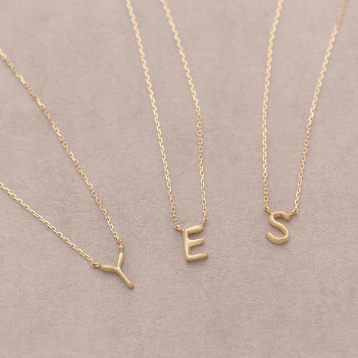 【土日限定2000円OFFクーポン有】 18金ネックレス k18 ネックレス 18金 レディース イニシャル アルファベット シルク 18k あずきチェーン 小豆 | DEVAS | 02