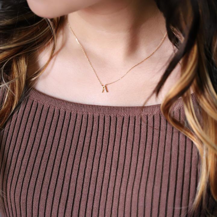 【土日限定2000円OFFクーポン有】 18金ネックレス k18 ネックレス 18金 レディース イニシャル アルファベット シルク 18k あずきチェーン 小豆 | DEVAS | 03