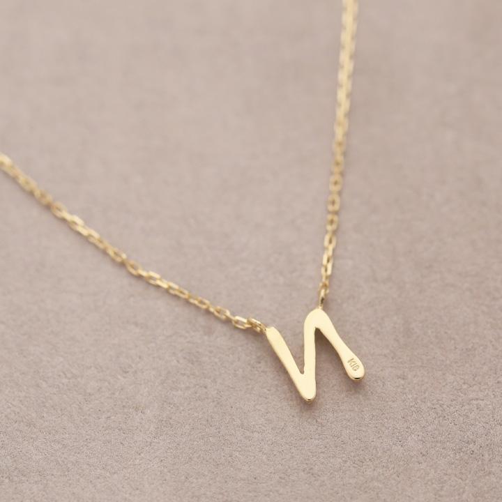 【土日限定2000円OFFクーポン有】 18金ネックレス k18 ネックレス 18金 レディース イニシャル アルファベット シルク 18k あずきチェーン 小豆 | DEVAS | 05