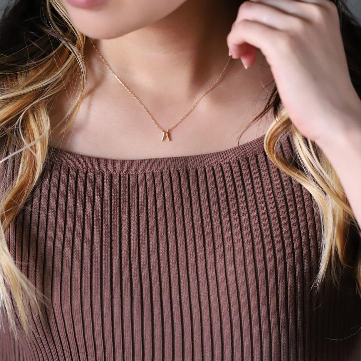 【土日限定2000円OFFクーポン有】 18金ネックレス k18 ネックレス 18金 レディース イニシャル アルファベット シルク 18k あずきチェーン 小豆 | DEVAS | 07