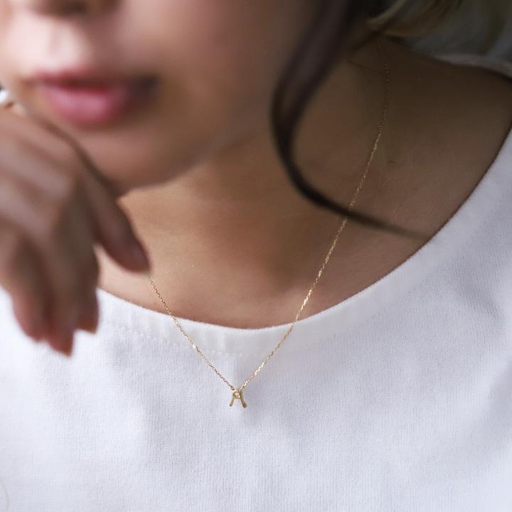 【土日限定2000円OFFクーポン有】 18金ネックレス k18 ネックレス 18金 レディース イニシャル アルファベット シルク 18k あずきチェーン 小豆 | DEVAS | 09