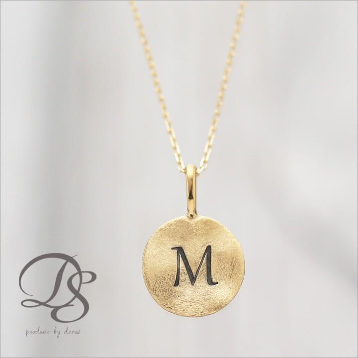 【土日限定3500円OFFクーポン有】 18金ネックレス k18 ネックレス 18金 レディース コイン イニシャル アルファベット 18k あずきチェーン 小豆 60cm | DEVAS
