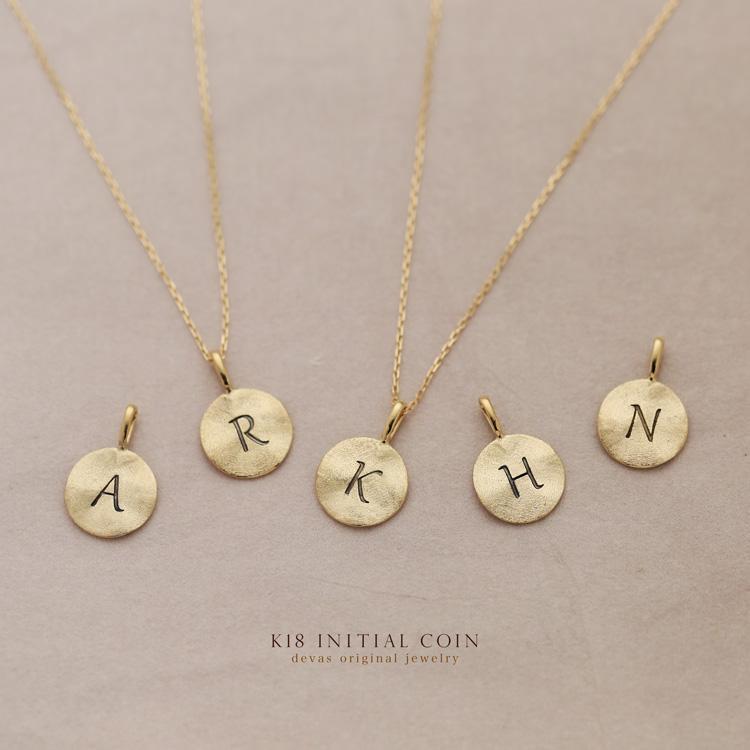K18イニシャルコインネックレスDEVAS ディーヴァス 楽天市場】18金 ペンダントトップ k18 コインネックレス