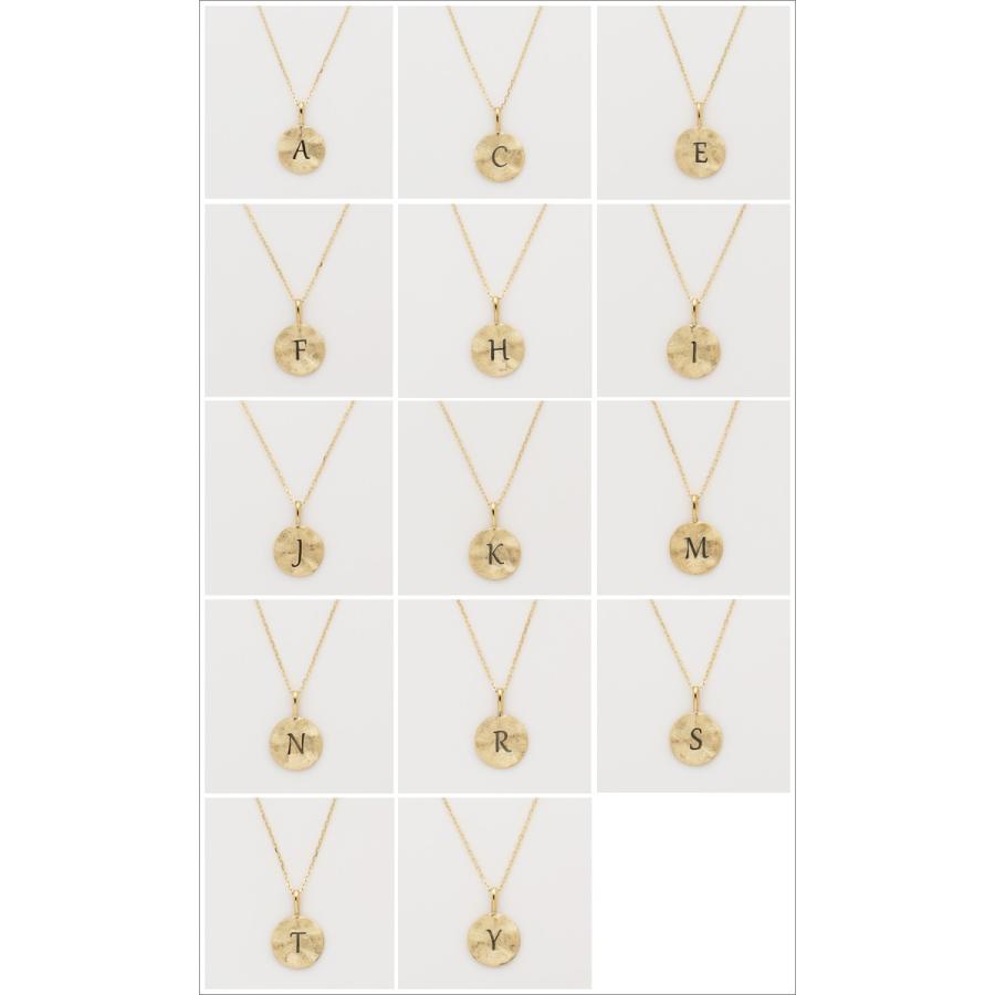 【土日限定3500円OFFクーポン有】 18金ネックレス k18 ネックレス 18金 レディース コイン イニシャル アルファベット 18k あずきチェーン 小豆 60cm | DEVAS | 07