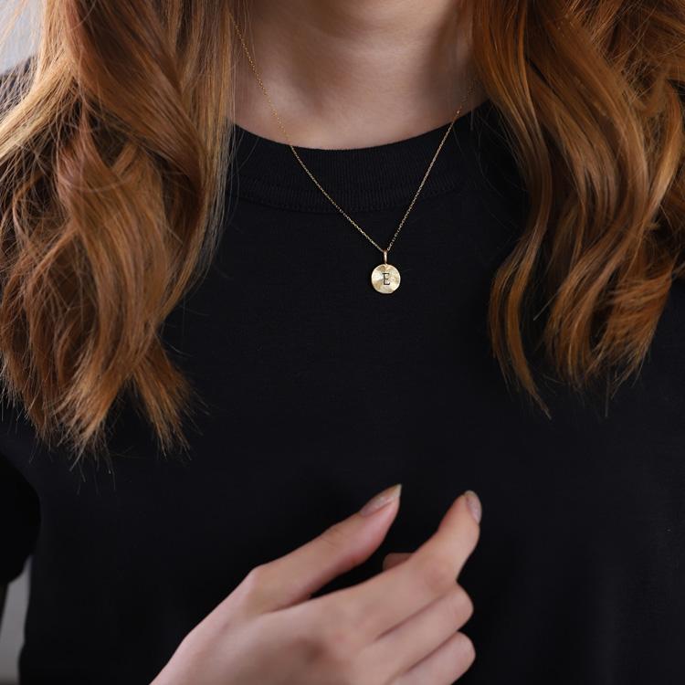 【土日限定3500円OFFクーポン有】 18金ネックレス k18 ネックレス 18金 レディース コイン イニシャル アルファベット 18k あずきチェーン 小豆 60cm | DEVAS | 08