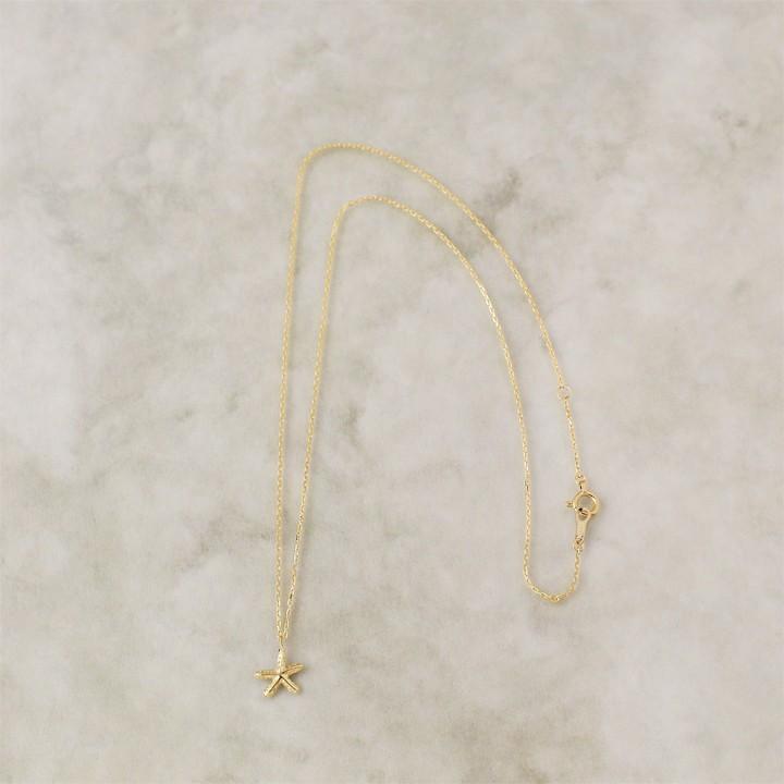 【土日限定3500円OFFクーポン有】 18金ネックレス k18 ネックレス 18金 レディース スターフィッシュ ヒトデ 18k あずきチェーン 小豆 k18ネックレス | DEVAS | 05