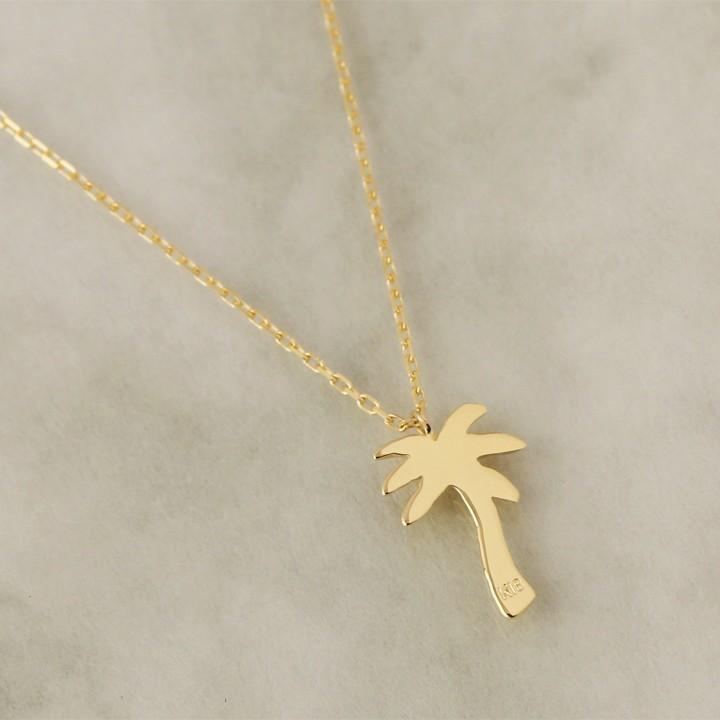 【土日限定3500円OFFクーポン有】 18金ネックレス k18 ネックレス 18金 レディース パームツリー ヤシの木 椰子の木 18k あずきチェーン k18ネックレス | DEVAS | 04