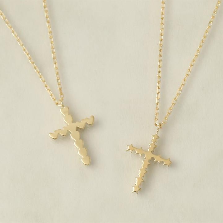 【土日限定3500円OFFクーポン有】 18金ネックレス k18 ネックレス 18金 レディース クロス クロスネックレス スター 星 ハート 18k あずきチェーン 小豆 | DEVAS | 04