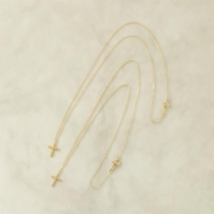 【土日限定3500円OFFクーポン有】 18金ネックレス k18 ネックレス 18金 レディース クロス クロスネックレス スター 星 ハート 18k あずきチェーン 小豆 | DEVAS | 05