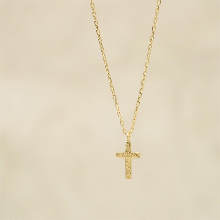 【土日限定2000円OFFクーポン有】 18金ネックレス k18 ネックレス 18金 レディース クロス クロスネックレス ダメージ 18k あずきチェーン 小豆 | DEVAS | 02