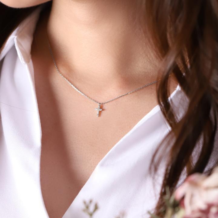 ペンダントトップ プラチナ ネックレス トップ ペンダント レディース Pt950 レディース クロス クロスネックレス ダメージ プラチナペンダント あずきチェーン | DEVAS | 08