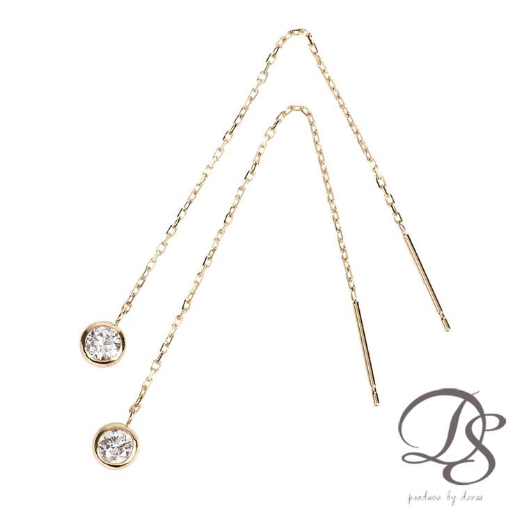 【土日限定3500円OFFクーポン有】 18金 ピアス k18 揺れる アメリカンピアス 18k ダイヤモンド 計0.2ct 18金ピアス k18ピアス レディース ピアス18金 | DEVAS