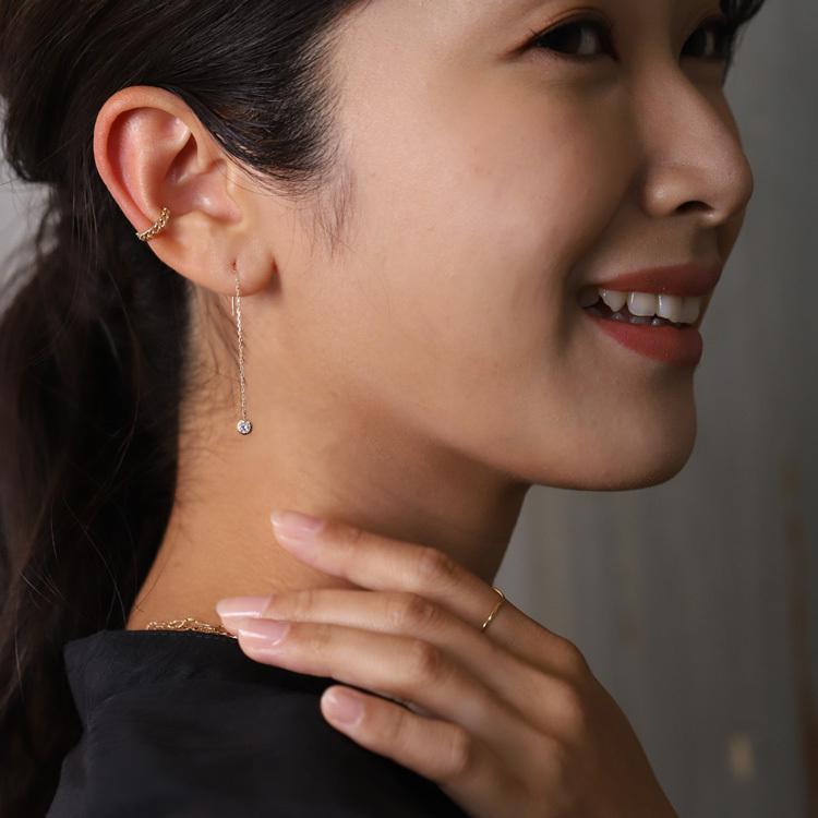 【土日限定3500円OFFクーポン有】 18金 ピアス k18 揺れる アメリカンピアス 18k ダイヤモンド 計0.2ct 18金ピアス k18ピアス レディース ピアス18金 | DEVAS | 07