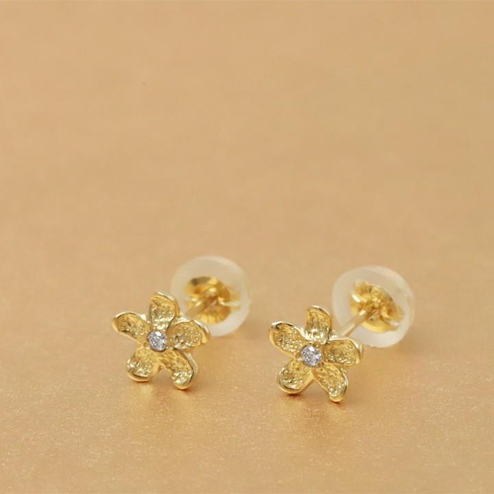 6月土日限定 7%クーポン▼ 18金 ピアス k18 18金ピアス 18k フラワー 花 ダイヤ or ルビー k18ピアス レディース ピアス18金 18kピアス 両耳 | DEVAS | 07