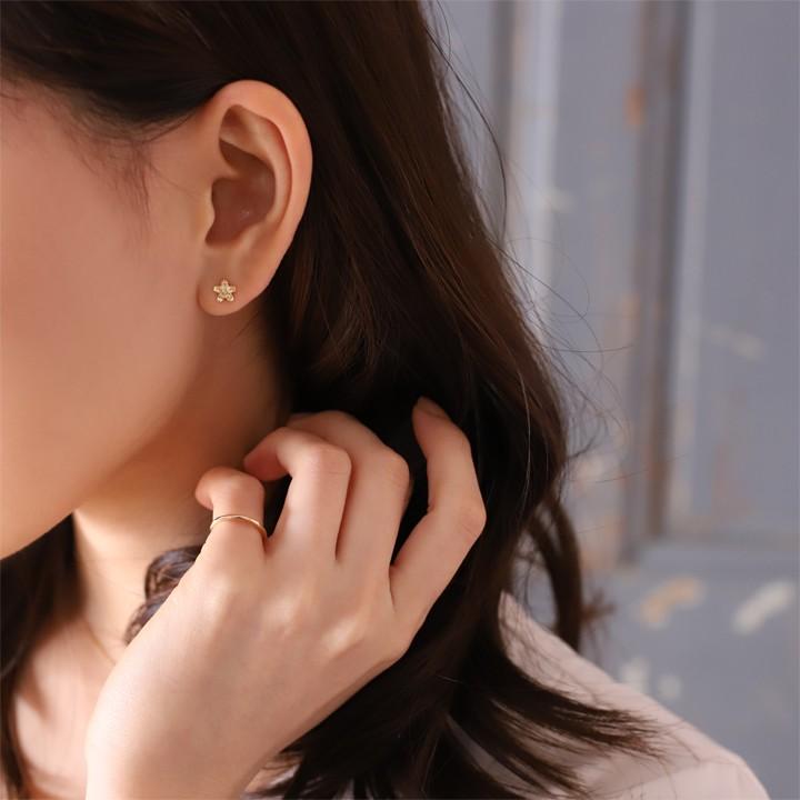 6月土日限定 7%クーポン▼ 18金 ピアス k18 18金ピアス 18k フラワー 花 ダイヤ or ルビー k18ピアス レディース ピアス18金 18kピアス 両耳 | DEVAS | 08