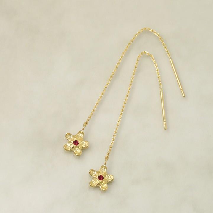 【土日限定2000円OFFクーポン有】 18金 ピアス k18 揺れる アメリカンピアス 18k ダイヤ ルビー 18金ピアス k18ピアス レディース ピアス18金 両耳 | DEVAS | 05