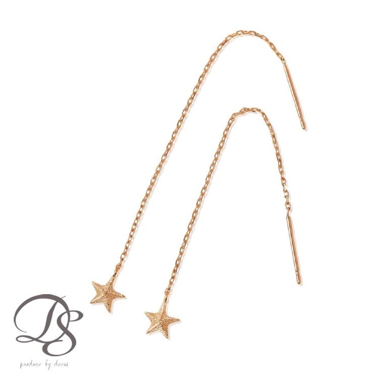 専用☆DEVAS K18スターアメリカンピアス DEVAS 18金 ピアス k18 揺れる アメリカンピアス 18k 星 スター