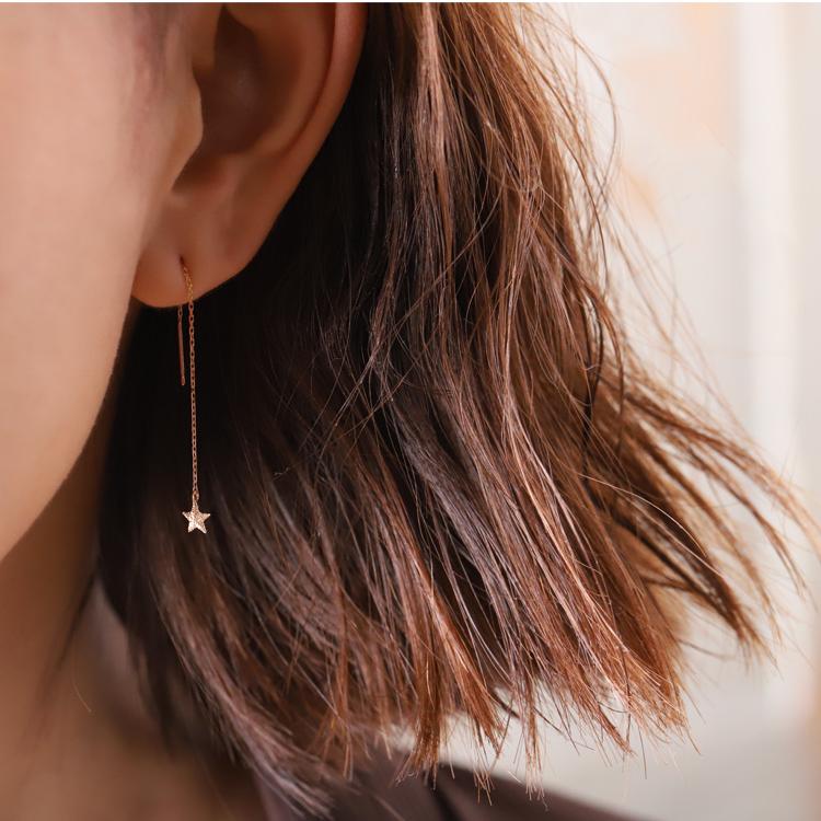 【土日限定1500円OFFクーポン有】 18金 ピアス k18 ピンクゴールド 揺れる アメリカンピアス 18k スター 18金ピアス k18ピアス レディース ピアス18金 | DEVAS | 03