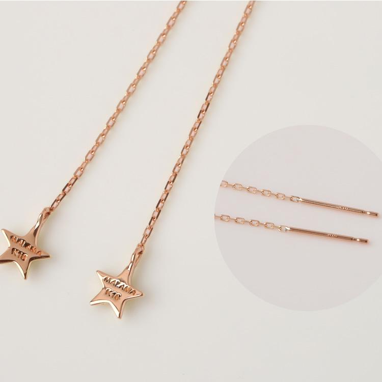【土日限定1500円OFFクーポン有】 18金 ピアス k18 ピンクゴールド 揺れる アメリカンピアス 18k スター 18金ピアス k18ピアス レディース ピアス18金 | DEVAS | 05