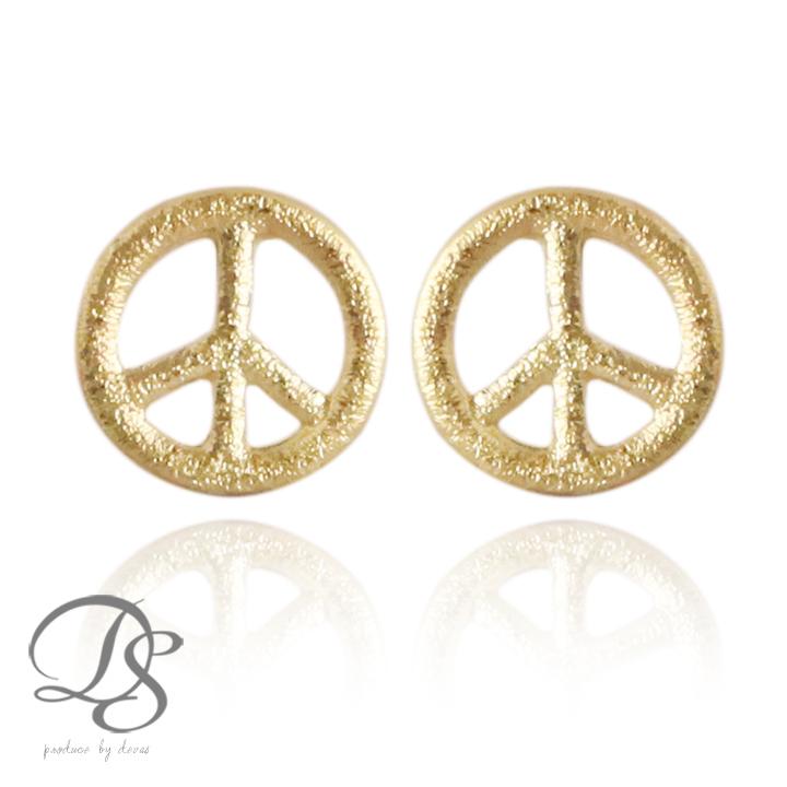 18金 ピアス k18 18金ピアス 18k ピースマーク シンプル k18ピアス レディース ピアス18金 地金 ゴールド 18kピアス 小さめ つけっぱなし 両耳 セット | DEVAS