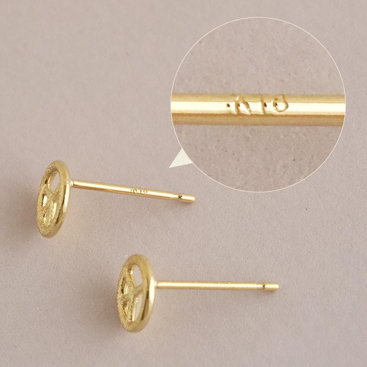 DEVAS 18金 ピアス k18 18金ピアス 18k ピースマーク シンプル k18