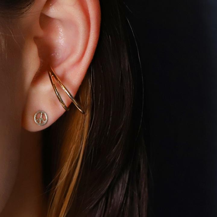 プラチナピアス ピアス プラチナ レディース ピースマーク ダスト プラチナ950 ピアスプラチナ PT シンプル おしゃれ 地金 小さめ 小さい  両耳 セット | DEVAS | 07