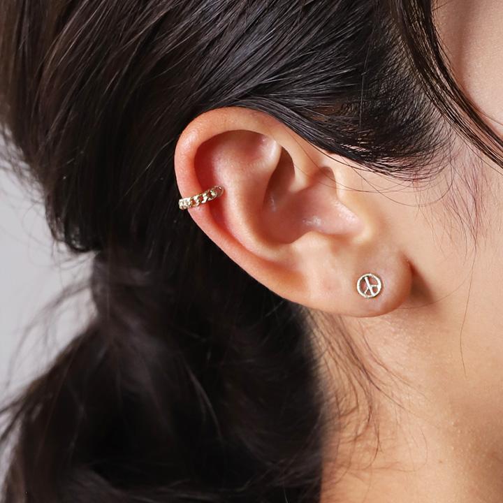 プラチナピアス ピアス プラチナ レディース ピースマーク ダスト プラチナ950 ピアスプラチナ PT シンプル おしゃれ 地金 小さめ 小さい  両耳 セット | DEVAS | 08