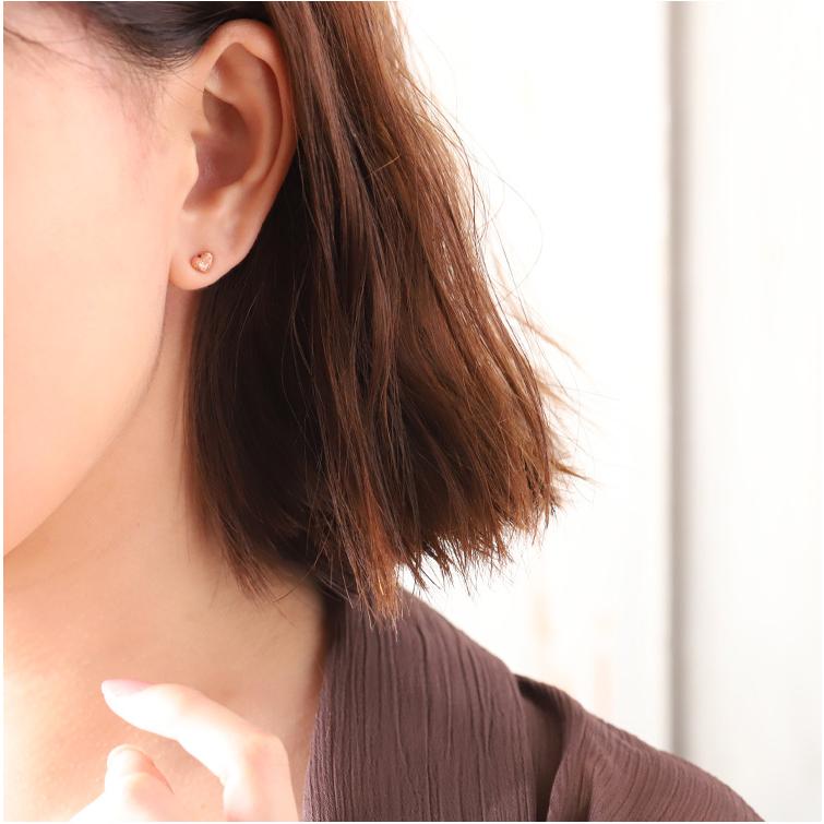 【土日限定2000円OFFクーポン有】 18金 ピアス k18 ピンクゴールド 18金ピアス 18k ぷっくら ハート k18ピアス レディース ピアス18金 両耳 セット | DEVAS | 08