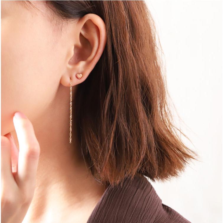 【土日限定2000円OFFクーポン有】 18金 ピアス k18 ピンクゴールド 18金ピアス 18k ぷっくら ハート k18ピアス レディース ピアス18金 両耳 セット | DEVAS | 09