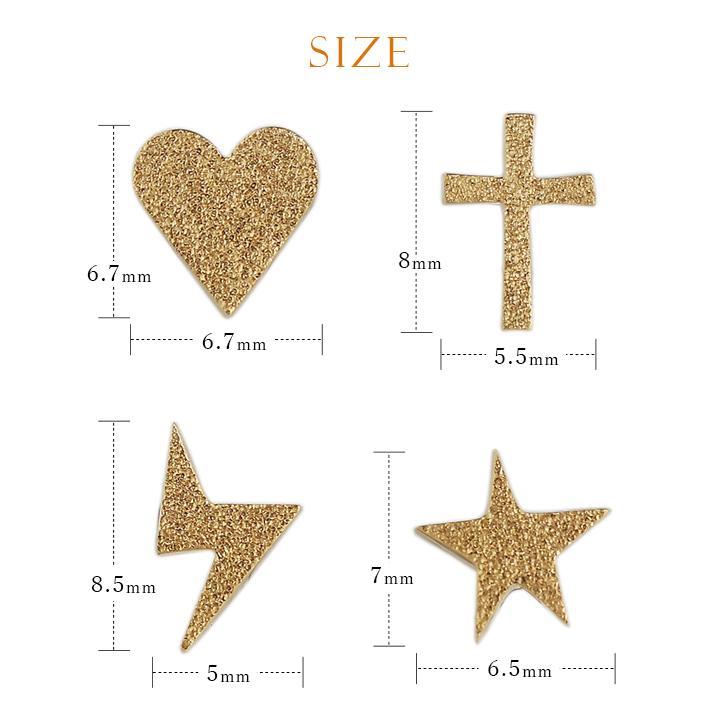 【土日限定2000円OFFクーポン有】 18金 ピアス k18 18金ピアス 18k ハート スター 稲妻 クロス スタッズ k18ピアス レディース ピアス18金 18kピアス | DEVAS | 04