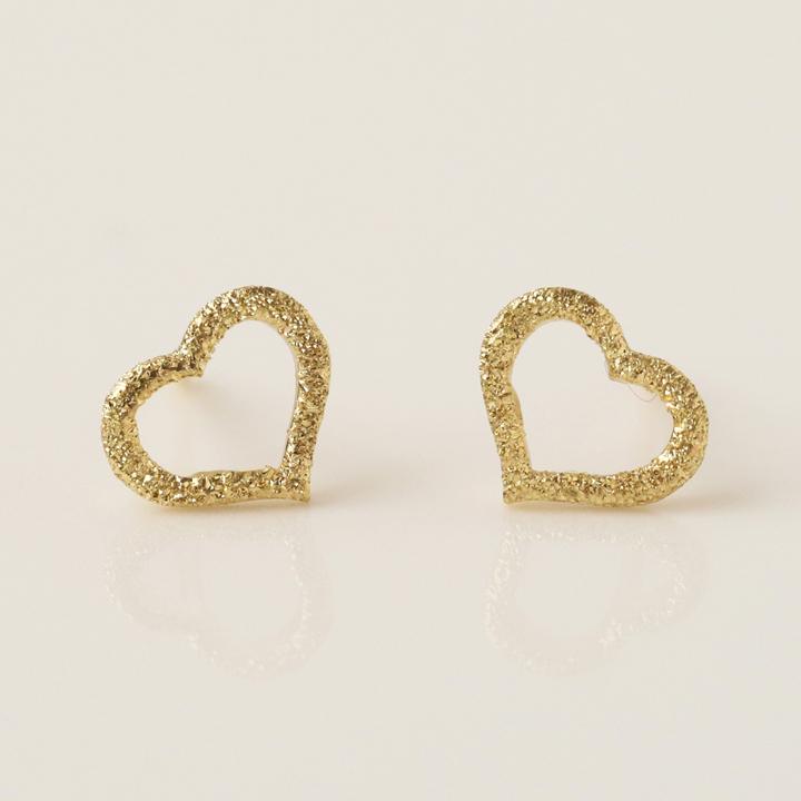 18金 ピアス k18 18金ピアス 18k オープンハート ハート シンプル k18ピアス レディース ピアス18金 地金 ゴールド 18kピアス 小さめ つけっぱなし 両耳 セット | DEVAS | 01