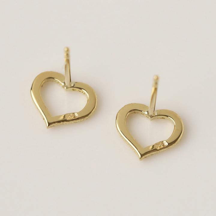 18金 ピアス k18 18金ピアス 18k オープンハート ハート シンプル k18ピアス レディース ピアス18金 地金 ゴールド 18kピアス 小さめ つけっぱなし 両耳 セット | DEVAS | 02