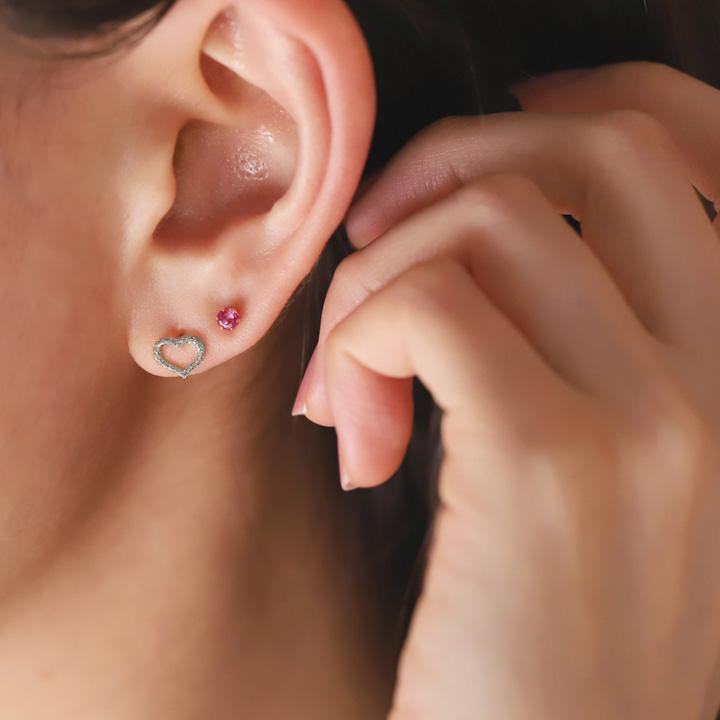 プラチナピアス ピアス プラチナ レディース オープンハート ハート プラチナ950 ピアスプラチナ PT シンプル おしゃれ ハート 地金 小さめ 華奢 両耳 セット | DEVAS | 06