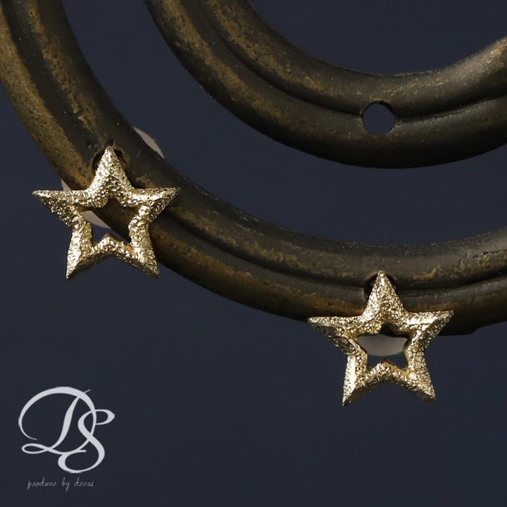 オープンスター ピアス 18k キラキラと輝く星ピアスジュエリー シンプル レディース スタッド ギフト クリスマス プレゼント