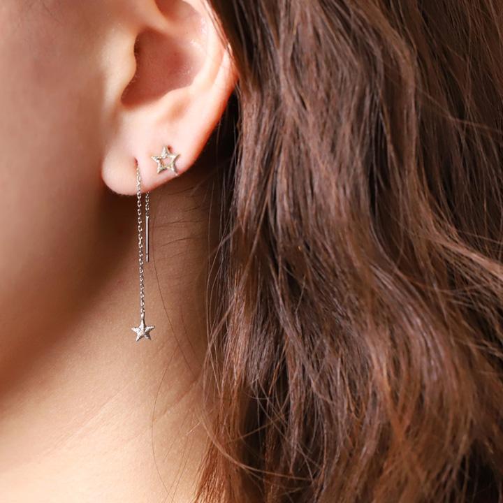 プラチナピアス ピアス プラチナ レディース オープンスター 星 プラチナ950 ピアスプラチナ PT シンプル おしゃれ ハート 地金 小さめ 小さい 華奢 両耳 セット | DEVAS | 06