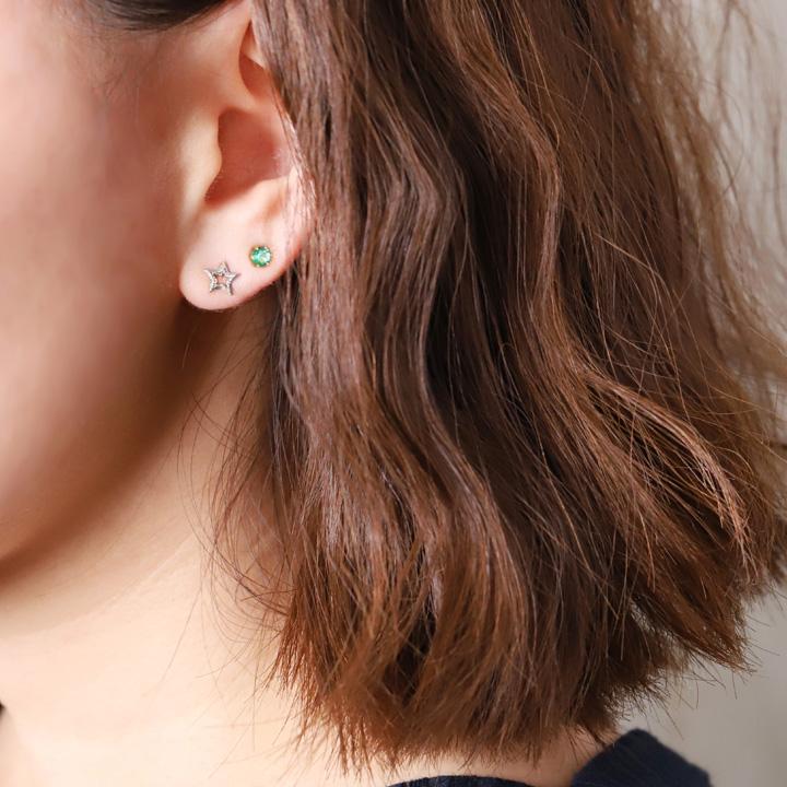 プラチナピアス ピアス プラチナ レディース オープンスター 星 プラチナ950 ピアスプラチナ PT シンプル おしゃれ ハート 地金 小さめ 小さい 華奢 両耳 セット | DEVAS | 07