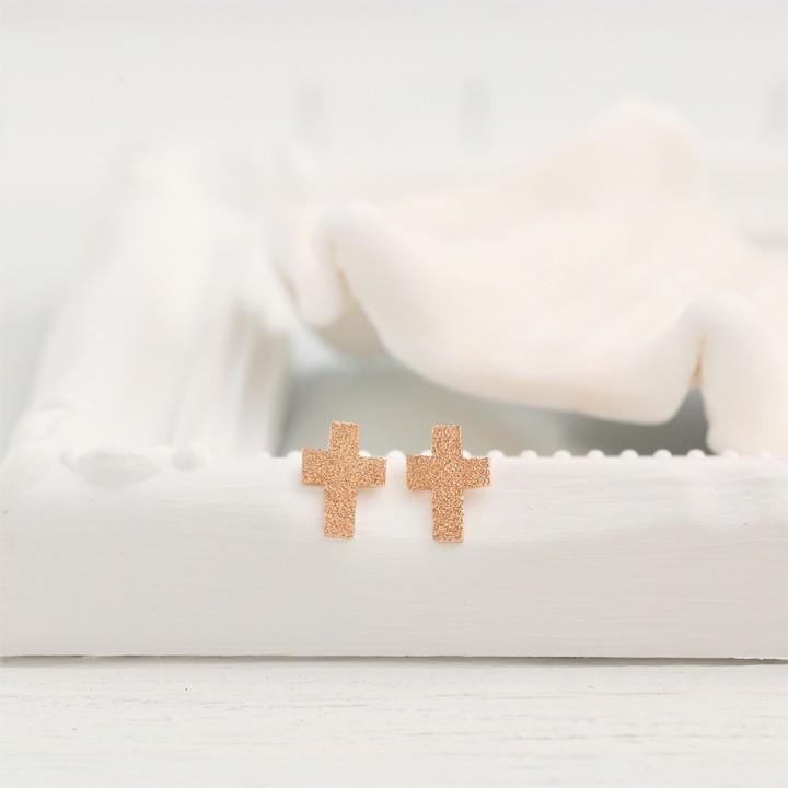 【土日限定2000円OFFクーポン有】 18金 ピアス k18 ピンクゴールド 18金ピアス 18k クロス 波打 k18ピアス レディース ピアス18金 両耳 セット | DEVAS | 01