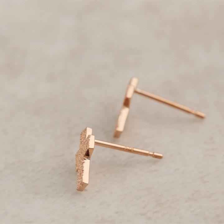 【土日限定2000円OFFクーポン有】 18金 ピアス k18 ピンクゴールド 18金ピアス 18k クロス 波打 k18ピアス レディース ピアス18金 両耳 セット | DEVAS | 02