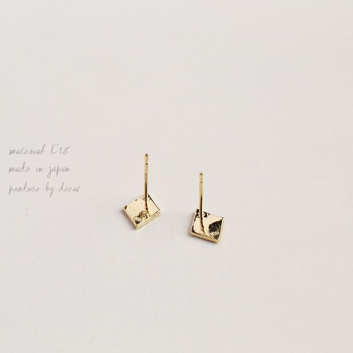 【土日限定2000円OFFクーポン有】 18金 ピアス k18 18金ピアス 18k ひし形 スタッド k18ピアス レディース ピアス18金 18kピアス 両耳 セット | DEVAS | 02