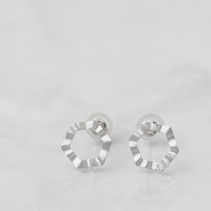 プラチナピアス ピアス プラチナ レディース 六角形 プラチナ950 ピアスプラチナ PT シンプル おしゃれ 地金 華奢 シンプルピアス 小さめ 小さい 両耳 セット | DEVAS | 02