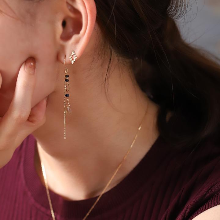 【土日限定1500円OFFクーポン有】 18金 ピアス k18 18金ピアス 18k ひし形 スタッズピアス k18ピアス レディース ピアス18金 つけっぱなし 両耳 セット | DEVAS | 06