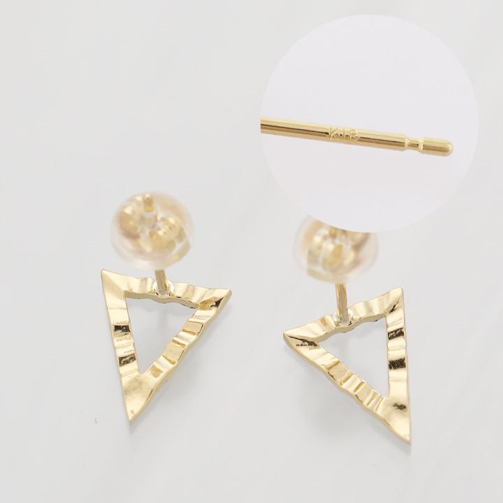 【土日限定1500円OFFクーポン有】 18金 ピアス k18 18金ピアス 18k トライアングル 三角 スタッズピアス シンプル k18ピアス レディース ピアス18金 | DEVAS | 03