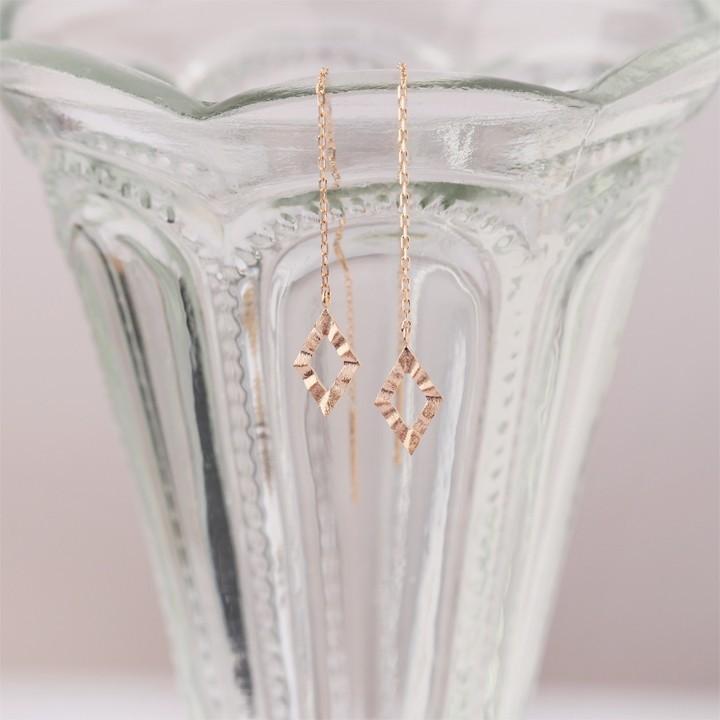 【土日限定1500円OFFクーポン有】 18金 ピアス k18 ピンクゴールド 揺れる アメリカンピアス 18k ひし形 18金ピアス k18ピアス ピアス18金 両耳 | DEVAS | 01
